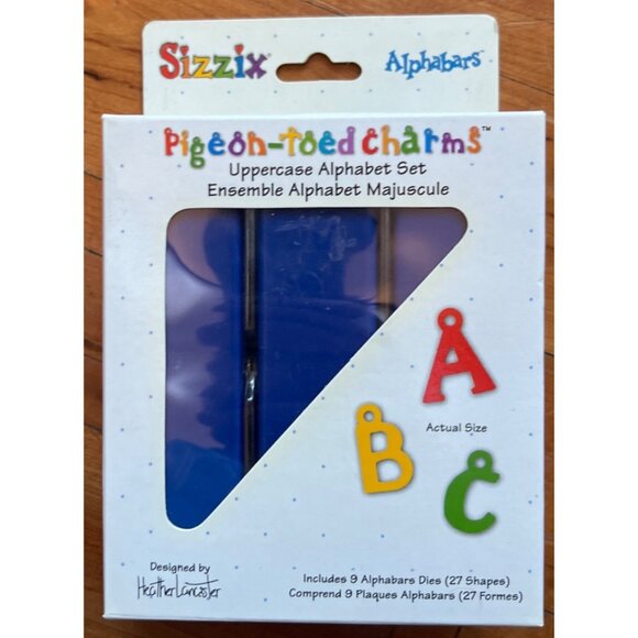 NEW Sizzix Pigeon-Toed Charms Uppercase Alphabet Set 38-1094 heather lancaster - Picture 1 of 4
